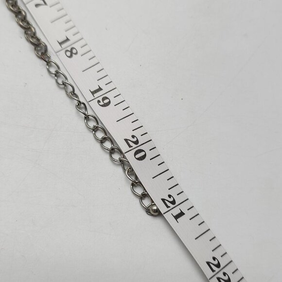 Blue Teardrop Statement Necklace Matching Earrings Set Silver Tone - Picture 6 of 9